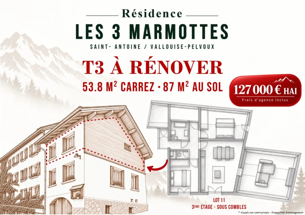 PELVOUX - Appt T3 de 87 m² à rénover 7